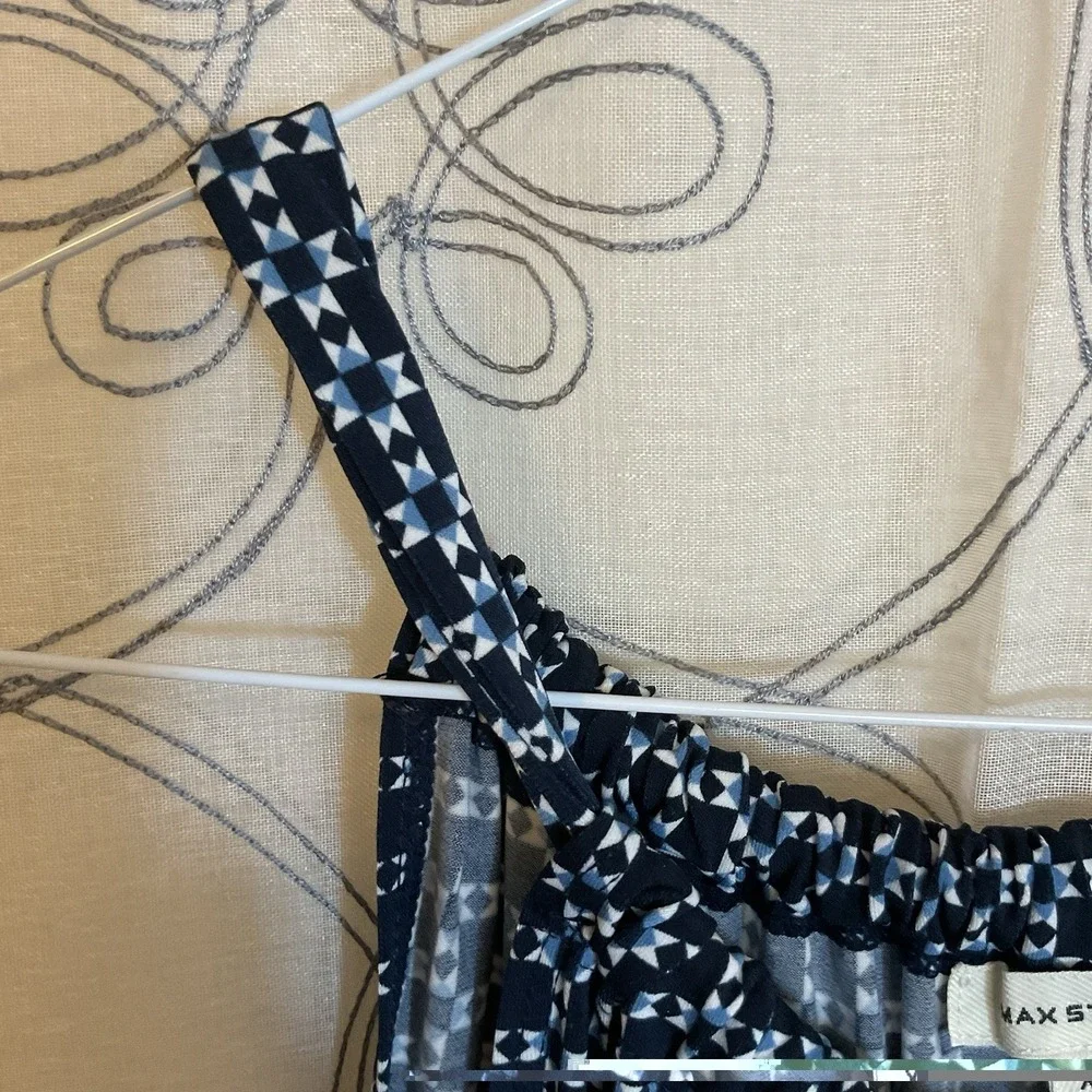 Women's Max Studio‎ Blue Geometric Print Sundress - Size XS